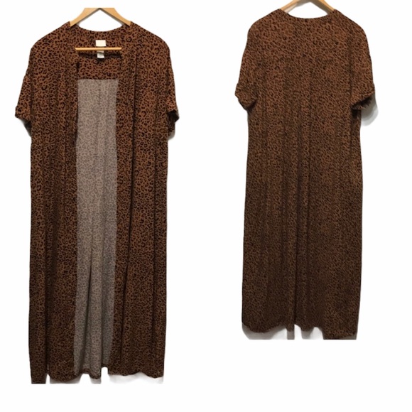 H&M Tops - H&M Animal Print Duster Maxi Button Down Shirt